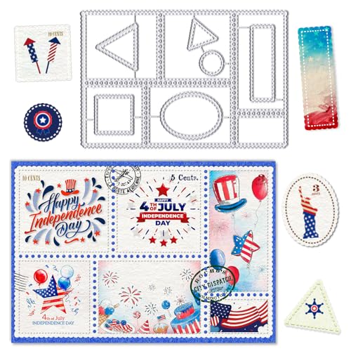 ラスト♡未使用　大人気切手型ダイセットPOSTAGE DIESスタンピンアップ Amazon.co.jp: Glodecart 7月4日 郵便切手ダイス カード作成誕生